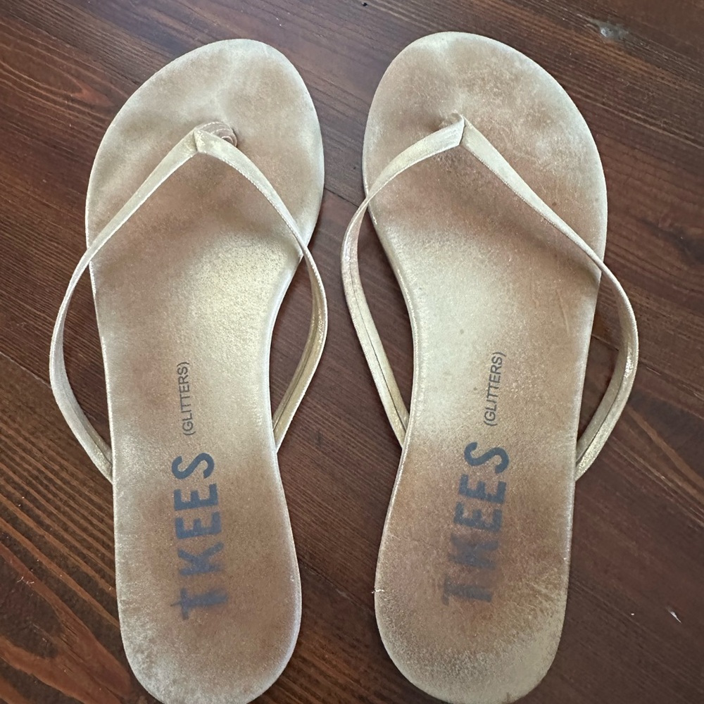 TKEES Gold Glitters Flip-Flops